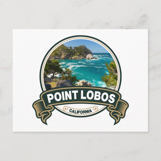 Carte Postale Badge de voyage Point Lobos Californie (Devant)