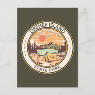 Carte Postale Badge du parc d'État de l'île Dreher en Caroline d