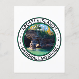 Carte Postale Badge du Wisconsin du Lakeshore national des îles 