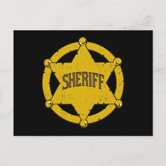 Carte Postale Badge étoile Sheriffs (Devant)