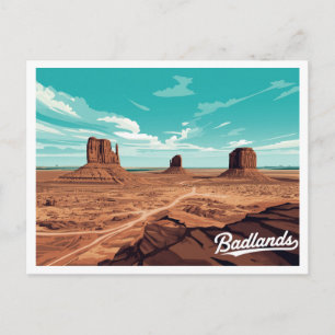 Carte Postale Badlands Monument Valley Art Vintage