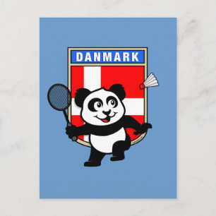 Carte Postale Badminton Danemark Panda