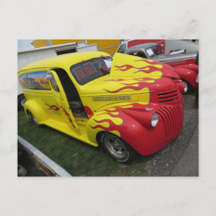 Carte Postale Bague chaude rouge et jaune