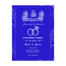 Bague royale bleue de fiançailles islamique musulm