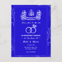 Bague royale bleue islamique engagement musulman