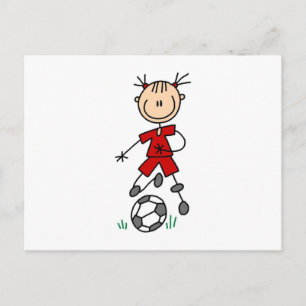 Carte Postale Baguette Rouge Uniforme Figure Soccer Joueur Cadea