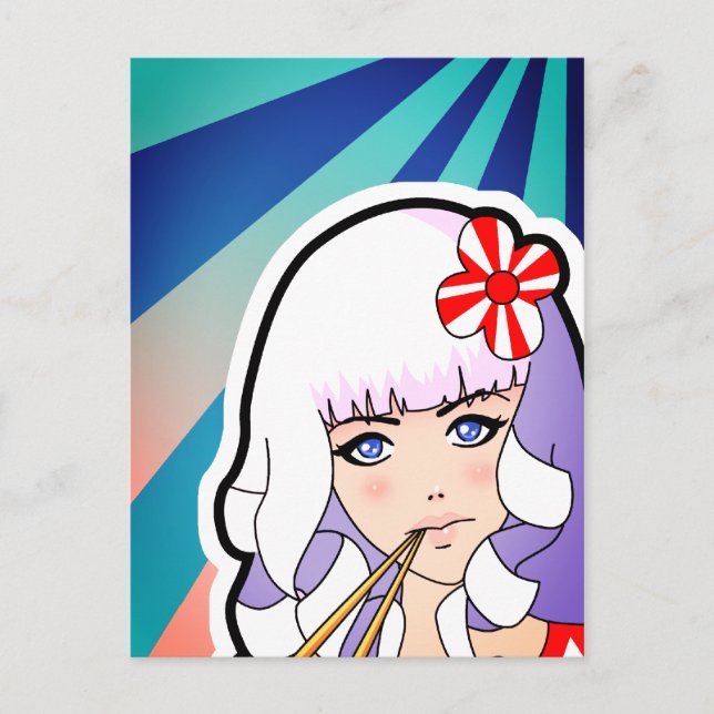 Carte Postale Baguettes Anime Girl (Devant)