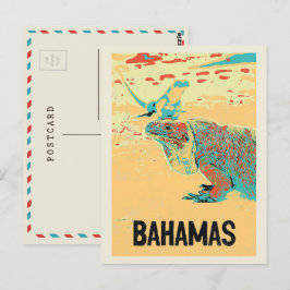 Carte Postale Bahamas Caraïbes, typique des Caraïbes Iguana Post