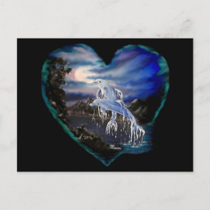Carte Postale Baie à la nuit, Amour Dauphin