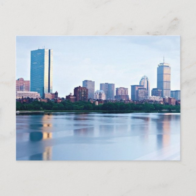 Carte Postale Baie arrière de Boston à travers Charles River (Devant)