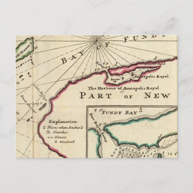 Carte Postale Baie de Fundy et port d'Annapolis Royal (Devant)