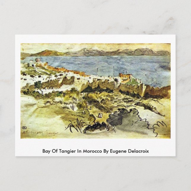 Carte Postale Baie De Tanger Au Maroc Par Eugene Delacroix (Devant)