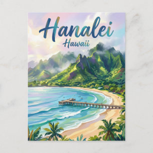 Carte Postale Baie d'Hanalei Hawaï