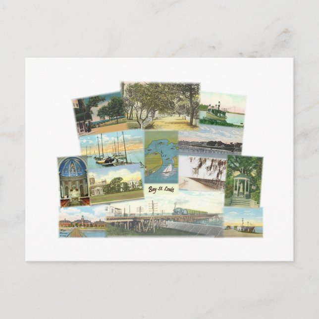 Carte Postale Baie Saint-Louis Collage (Devant)