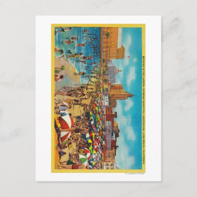 Carte Postale Baignade dans le lagon, Long Beach (Devant)