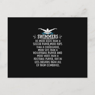 Carte Postale Baignade forte nage Cadeaux de natation pour homme