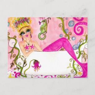 Carte Postale Baignoire sirène