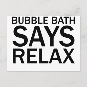 Carte Postale BAIN À BULLE DIT RELAX Funny Bathtime T-shirt