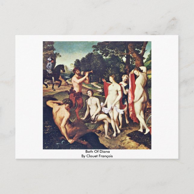 Carte Postale Bain De Diana Par Clouet François (Devant)