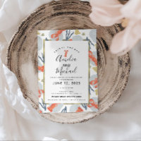 Bain de mariée crustacé homard aquarelle 