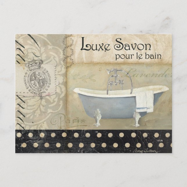 Carte Postale Bain vintage (Devant)