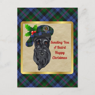Carte Postale Baird Clan Badge & Tartan Christmas