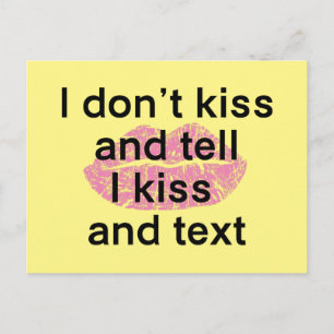 Carte Postale Baiser et texte