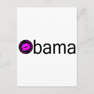 Carte Postale Baiser Obama-Noir)