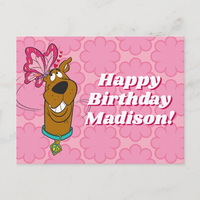 Carte Postale Baisers à papillon Scooby-Doo (Devant)