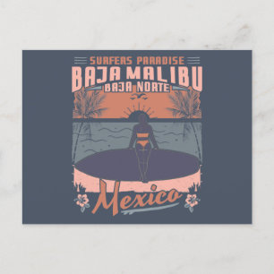 CARTE POSTALE BAJA MALIBU MEXICO - GRANDE VAGUE SURF