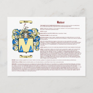 Carte Postale Baker (anglais)