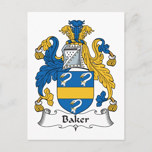 Carte Postale Baker Family Crest (Devant)