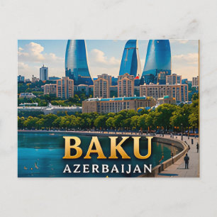 Carte Postale Bakou Azerbaïdjan Mer Caspienne Capitale 🌊