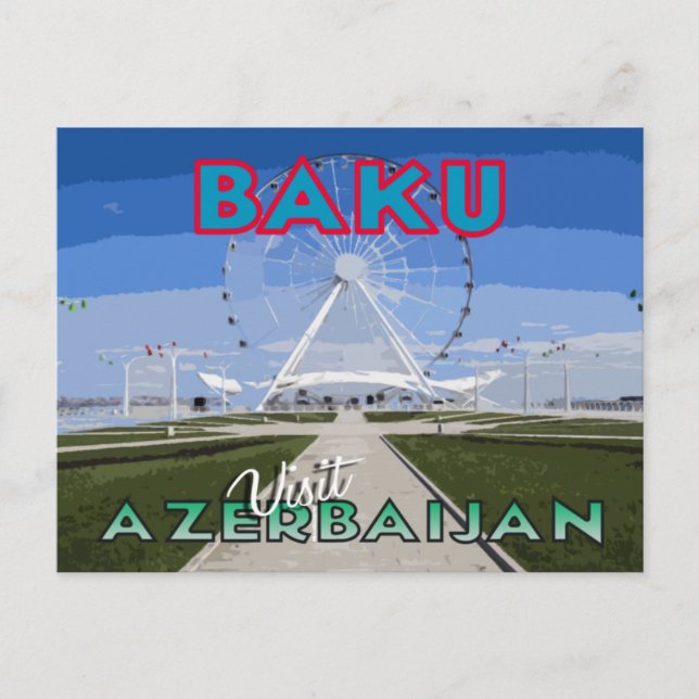 Carte Postale Bakou, Visit Azerbaijan Postcard (Devant)