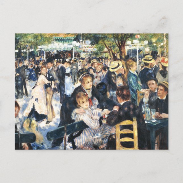 Carte Postale Bal au Moulin de la Galette Party Renoir (Devant)
