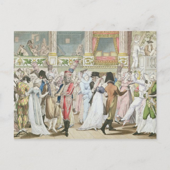 Carte Postale Bal costumé à l'Opéra, après 1800 (Devant)