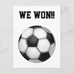 Carte Postale Bal De Football, Nous Avons Gagné !