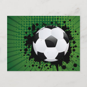 Carte Postale Bal de football sur les rayons Arrière - plan