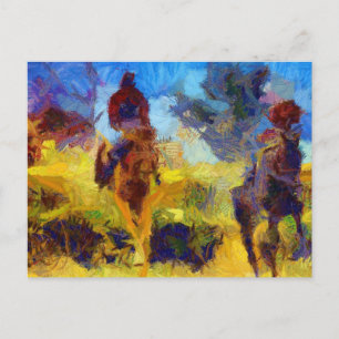 Carte postale : balade à cheval avec un ami