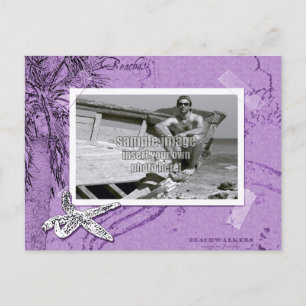 Carte Postale Balade Collage Violet Cadre photo