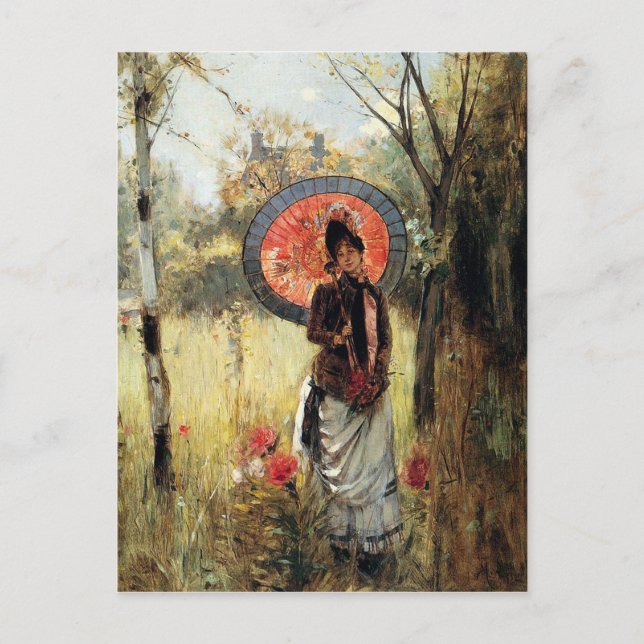 Carte Postale Balade d'été, de peintres vintages, reproduction (Devant)