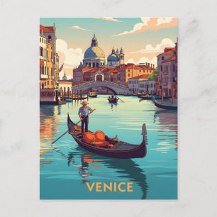Carte Postale Balade en gondole à Venise avec des bâtiments hist