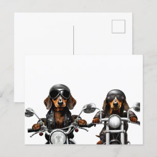 Carte Postale Balade ou mourir Dachshund Bikers