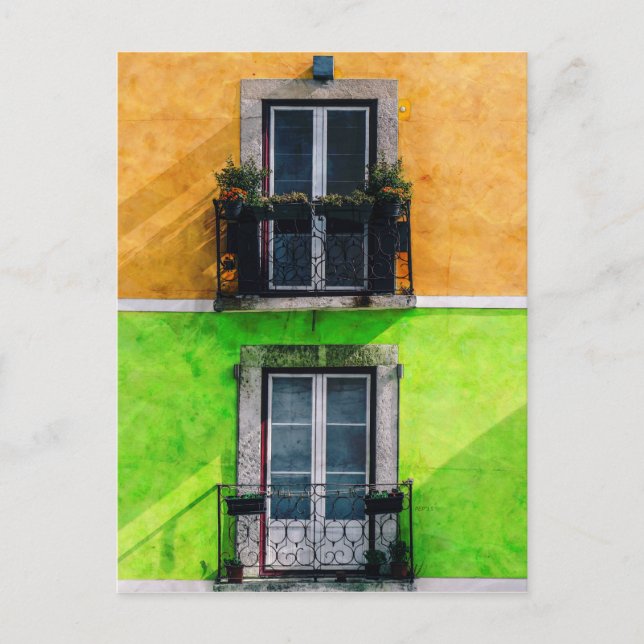 Carte Postale Balcons vintages (Devant)