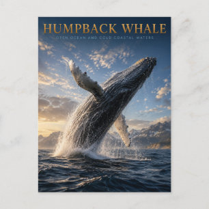 Carte Postale Baleine à bosse Océan ouvert ANIMALS