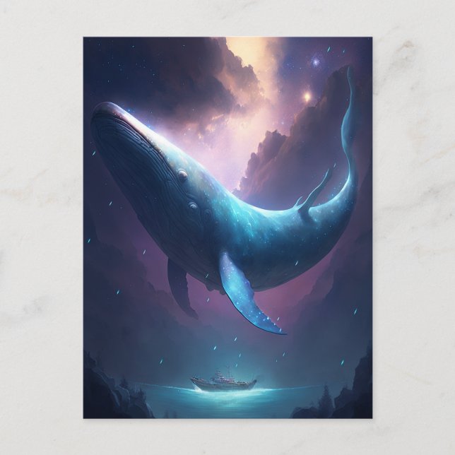 Carte Postale Baleine Dans Le Ciel L'Art Imaginaire (Devant)