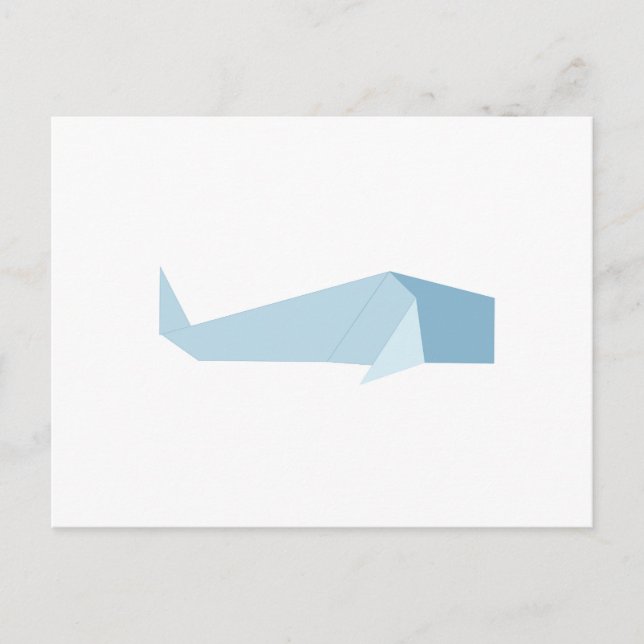Carte Postale Baleine d'Origami (Devant)