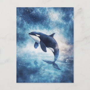 Carte Postale Baleine Orque Stellaire Galaxie Céleste
