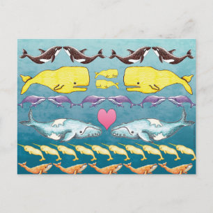 Carte Postale Baleines de la mer