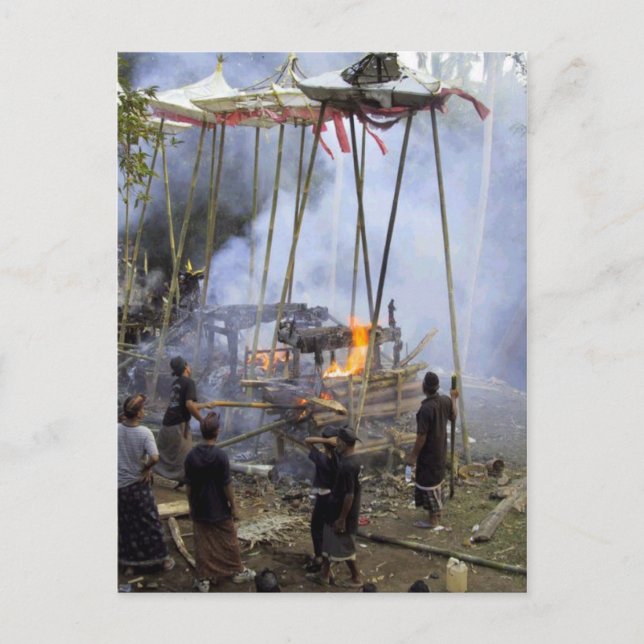 Carte Postale Bali, cérémonie funéraire balinaise (Devant)